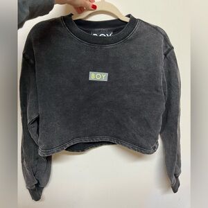 Boy London 100% Cotton Black Cropped Pullover